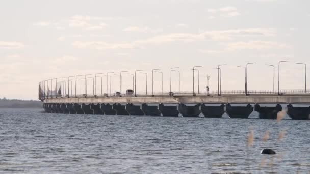 Olandsbron Oland Bridge Seen Oland Island Slowmo Static High Quality — Stockvideo