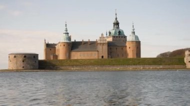 Kalmar Castle, Renaissance castle in Sweden, Pan. High quality 4k footage