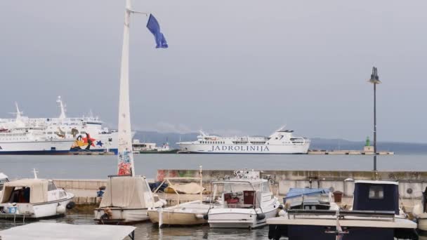 Split Croatia June 2022 Split Marina Jadrolinija Ferry Line High — Stockvideo