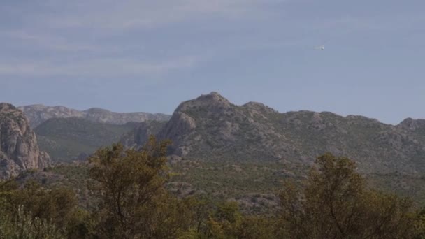 Birds Flying Mountain Range Paklenica National Park Dalmatia Croatia High — Wideo stockowe