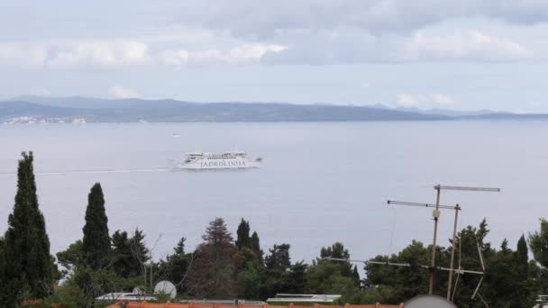 Split Croatia June 2022 Jadrolinija Ferry Leaving Split Croatian Islands — 비디오