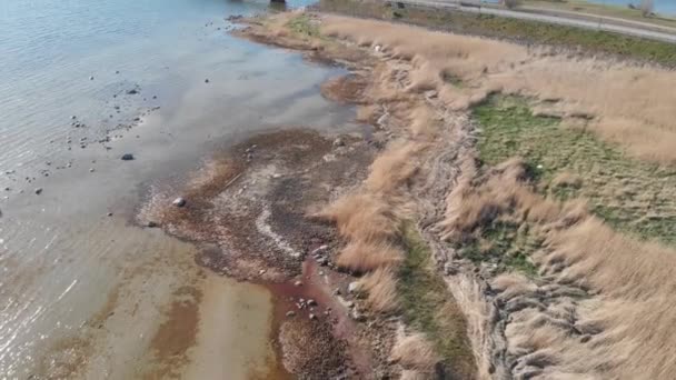 Avslöja Ölandsbron Som Förbinder Fastlandet Sverige Seascape Horizon Antenn Högkvalitativ — Stockvideo