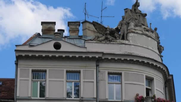 Gebäude Mit Klassischer Architektur Sarajevo Bosnien Und Herzegowina Abgerissen Hochwertiges — Stockvideo