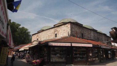 Brusa Bezistan Osmanlı Tarihi Binası Bascarsija, Saraybosna, Til Down 'da. Yüksek kalite 4k görüntü