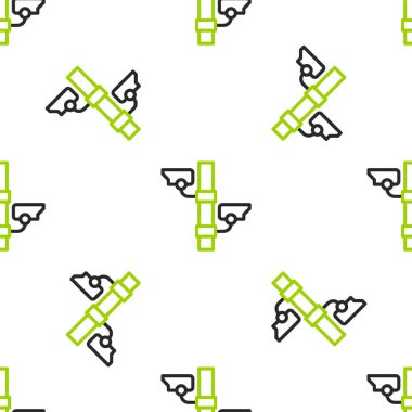 Hat güvenlik kamerası simgesi beyaz arka planda izole edilmiş kusursuz desen. Vektör