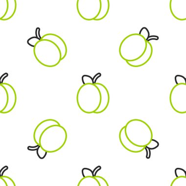 Erikli meyve ikonu beyaz arkaplanda izole edilmiş kusursuz desen. Vektör