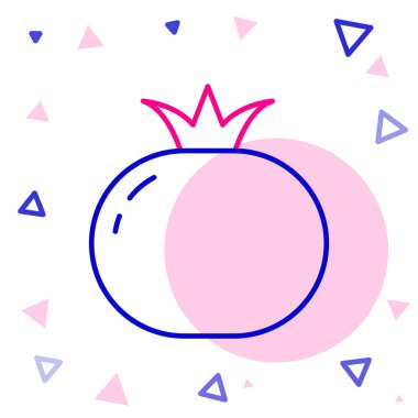 Domates çizgisi simgesi beyaz arkaplanda izole edildi. Renkli taslak konsepti. Vektör