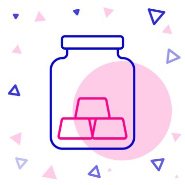 Satır Altın çubukları simgesi beyaz arkaplanda izole edildi. Bankacılık işi konsepti. Renkli taslak konsepti. Vektör