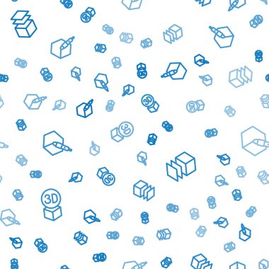 Satır Isometric küp, katmanlar ve 3D kalem aracını dikişsiz desen üzerine ayarla. Vektör