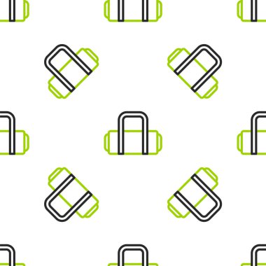 Seyahat simgesi için bavul beyaz arkaplanda izole edilmiş kusursuz desen. Seyahat bagaj tabelası. Seyahat bagaj ikonu. Vektör.