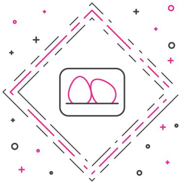 Tavuk yumurtası simgesi beyaz arkaplanda izole edildi. Renkli taslak konsepti. Vektör.