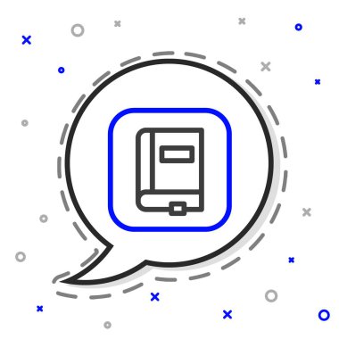 Satır Hukuku kitabı simgesi beyaz arkaplanda izole edildi. Yasal yargıç kitabı. Yargılama kavramı. Renkli taslak konsepti. Vektör