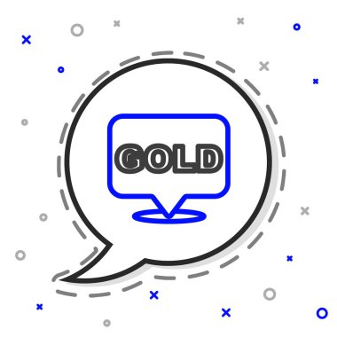 Satır Altın çubukları simgesi beyaz arkaplanda izole edildi. Bankacılık işi konsepti. Renkli taslak konsepti. Vektör