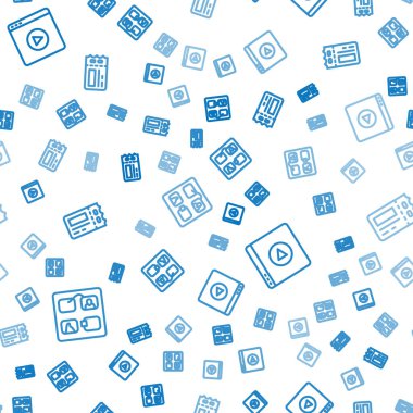 Satır Storyboard, Online oyun videosu ve Sinema biletini sorunsuz bir şekilde ayarla. Vektör