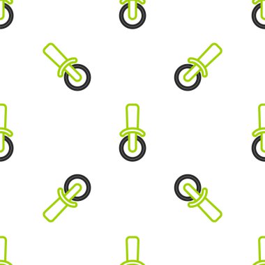 Line Pizza bıçak ikonu beyaz arka planda izole edilmiş kusursuz desen. Pizza kesme tabelası. Çelik mutfak gereçleri. Vektör