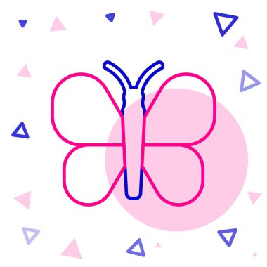 Çizgi Kelebeği simgesi beyaz arkaplanda izole edildi. Renkli taslak konsepti. Vektör