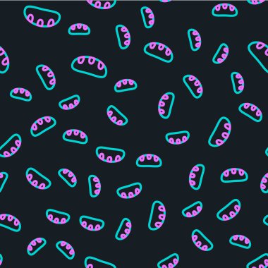 Çizgili ekmek simgesi siyah arkaplanda izole edilmiş. Vektör