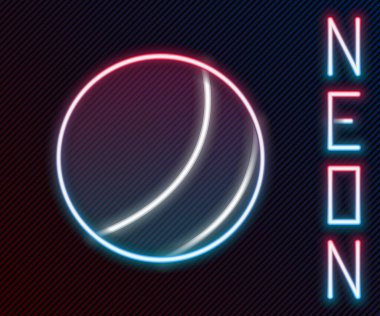 Parlayan neon hattı plaj topu ikonu siyah arka planda izole edildi. Çocuk oyuncağı. Renkli taslak konsepti. Vektör