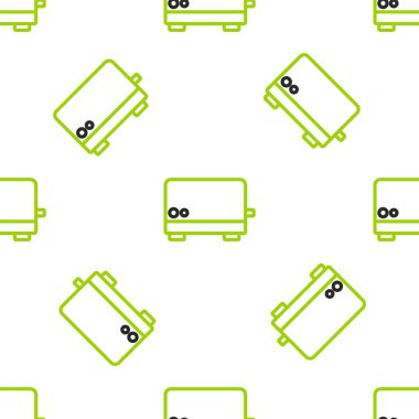 Çizgi tost makinesi simgesi beyaz arkaplandaki kusursuz deseni izole etti. Vektör