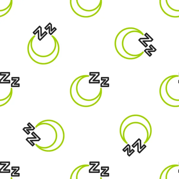 Línea Tiempo para dormir icono aislado patrón sin costuras sobre fondo blanco. Sleepy zzz. Estilo de vida saludable. Vector — Vector de stock