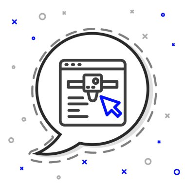 Satır 3D yazıcı ayarı simgesi beyaz arkaplanda izole edildi. 3D baskı. Renkli taslak konsepti. Vektör