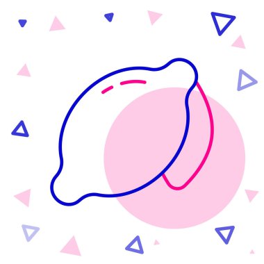 Lemon çizgi simgesi beyaz arkaplanda izole edildi. Renkli taslak konsepti. Vektör