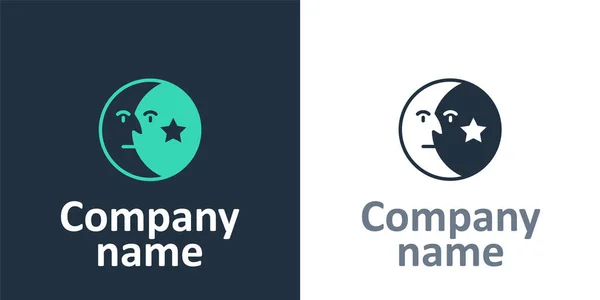 Logotyp Mond und Sterne-Symbol isoliert auf weißem Hintergrund. Logo-Design-Vorlage Element. Vektor — Stockvektor