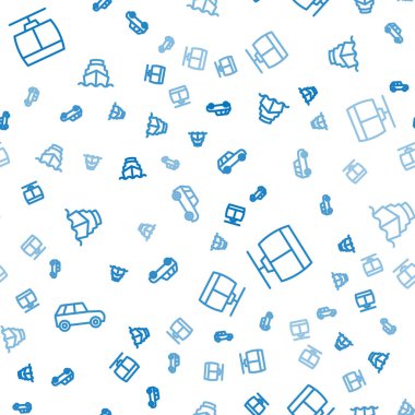 Hat arabasını, kablo arabasını ve yolcu gemisini kusursuz bir şekilde ayarlayın. Vektör