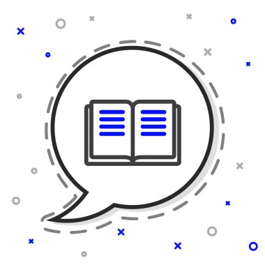 Beyaz arka planda izole edilmiş Eskiler 'in sihirli kitabı simya tarifleri, mistik büyüler ve büyü simgesi. Renkli taslak konsepti. Vektör