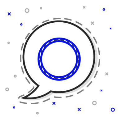 Bisiklet tekeri simgesi beyaz arkaplanda izole edildi. Bisiklet yarışı. Tekerlek havası. Spor malzemeleri. Renkli taslak konsepti. Vektör