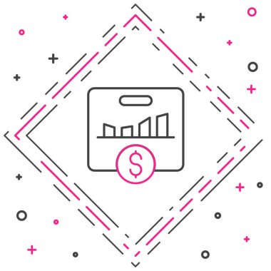 Satır KPI - Anahtar performans göstergesi simgesi beyaz arkaplanda izole edildi. Renkli taslak konsepti. Vektör