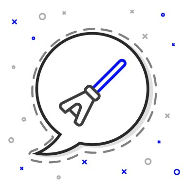 Çizgi Temizleme simgesi beyaz arkaplanda izole edildi. Temizlik hizmeti konsepti. Renkli taslak konsepti. Vektör