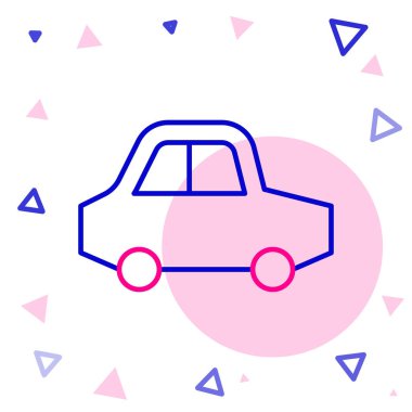 Çizgi oyuncağı araç simgesi beyaz arkaplanda izole edildi. Renkli taslak konsepti. Vektör