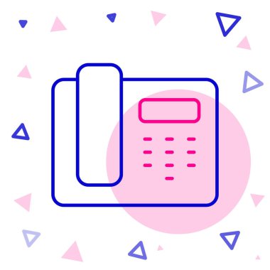 Hat Telefonu, beyaz arkaplanda 24 saatlik destek ikonu izole edildi. Tüm gün müşteri destek merkezi. Tam zamanlı çağrı servisi. Renkli taslak konsepti. Vektör