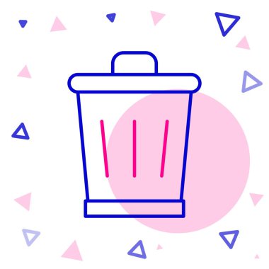 Çöp kutusu simgesi beyaz arkaplanda izole edildi. Çöp kutusu tabelası. Sepet simgesini geri dönüştür. Ofis çöpü ikonu. Renkli taslak konsepti. Vektör