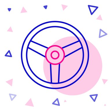 Direksiyon simgesi beyaz arkaplanda izole edildi. Araba tekeri ikonu. Renkli taslak konsepti. Vektör