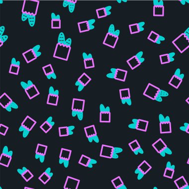 Fransız baget ekmek ikonu siyah arka planda izole edilmiş kusursuz desen. Vektör