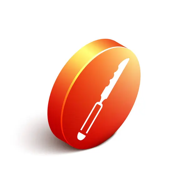 Isometrisk Bröd Kniv Ikon Isolerad Vit Bakgrund Bestick Symbol Orange — Stock vektor