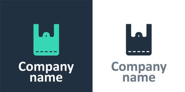 Logotype Papieren Boodschappentas Pictogram Geïsoleerd Witte Achtergrond Pakketbord Logo Ontwerp — Stockvector