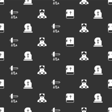 Kutsal İncil 'i, Mezar Taşı' nı, İsa Mesih 'in çarmıha gerilmesini ve rahibin kusursuz bir düzen içinde olmasını sağla. Vektör