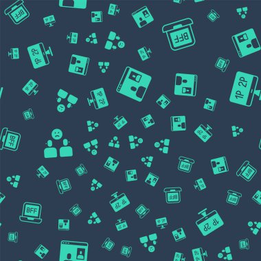 Video sohbet konferansını, BFF 'yi ya da sonsuza kadar en iyi arkadaşları, karmaşık ilişkiyi ve bilgisayar monitörünü kusursuz desen üzerine ayarla. Vektör