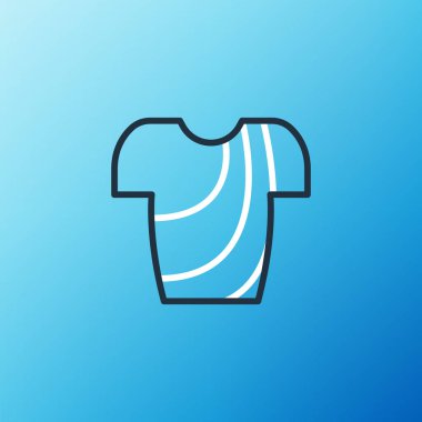 Çizgi Bisiklet Tişörtü simgesi mavi arkaplanda izole edildi. Bisiklet forması. Bisiklet giysisi. Renkli taslak konsepti. Vektör