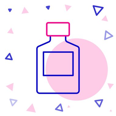 Çizgi viski şişesi simgesi beyaz arkaplanda izole edilmiş. Renkli taslak konsepti. Vektör