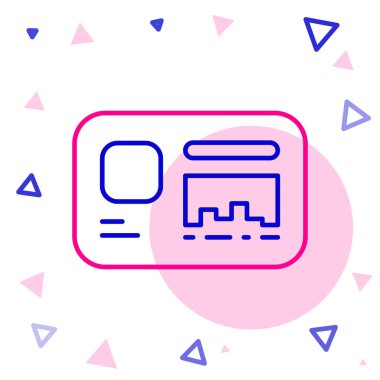 Beyaz arkaplanda çizgi tanımlama simgesi izole edildi. Sunum için, şirketin kimliği için, reklam için kullanılabilir. Renkli taslak konsepti. Vektör