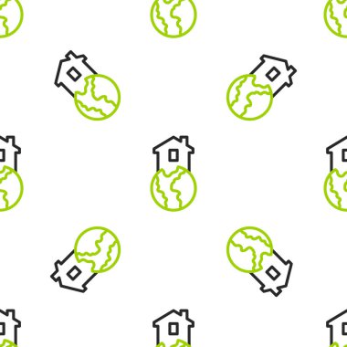 Evsiz ikonlar için Sığınak beyaz arka planda izole edilmiş pürüzsüz desen. Acil durum evleri, evsiz dilenciler ve insanlar için geçici ikametgah. Vektör