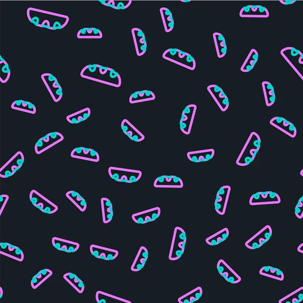 Çizgili ekmek simgesi siyah arkaplanda izole edilmiş. Vektör