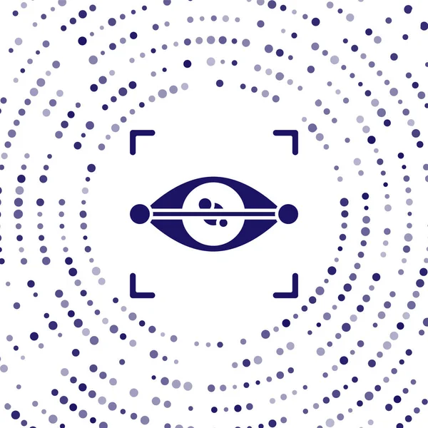 Εικόνα σάρωσης Μπλε Μάτι απομονώνεται σε λευκό φόντο. Σάρωση ματιού. Σύμβολο ελέγχου ασφαλείας. Κυβερνο-σημάδι. Αφηρημένες τυχαίες τελείες. Διάνυσμα — Διανυσματικό Αρχείο