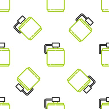 Çizgi Kantin su şişesi ikonu beyaz arka planda izole edilmiş pürüzsüz desen. Turist matarası ikonu. Kampanyada bir kavanoz su kullanıldı. Vektör.