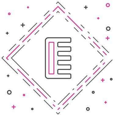 Beyaz arkaplanda çizgi saç fırçası simgesi izole edildi. Taraklı saç işareti. Berber sembolü. Renkli taslak konsepti. Vektör.