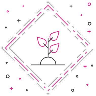 Hat gönüllülerinin ağaç dikme ikonu beyaz arka planda izole edildi. Bitkileri ve ağaçları koruyan ekolojik koruma. Renkli taslak konsepti. Vektör.